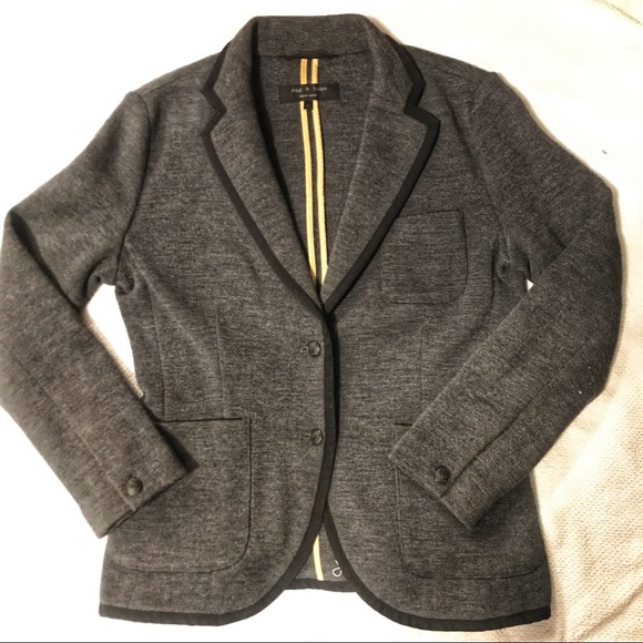 Rag & Bone The Bromley Fitted Stretch Grey Blazer - Picture 3 of 8